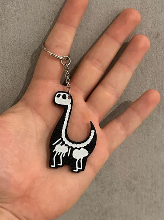 Brontosaurus Skeleton Keychain Dinosaur