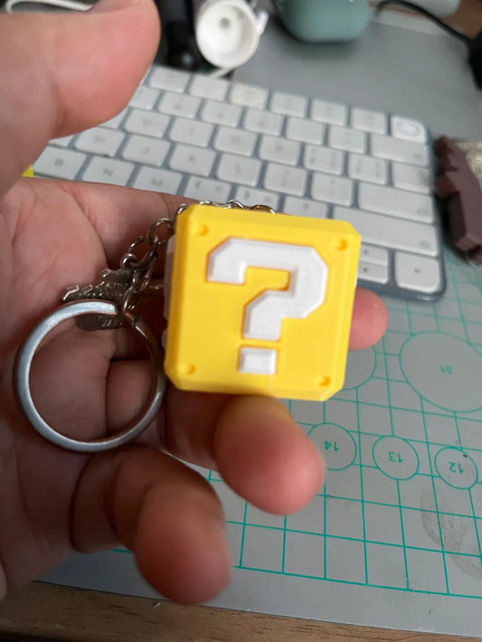 Super Mario question block keychain