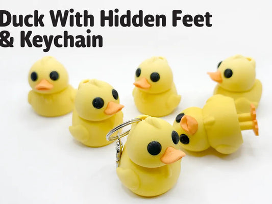 Cute Duck with Feet & Keychain - No Supports