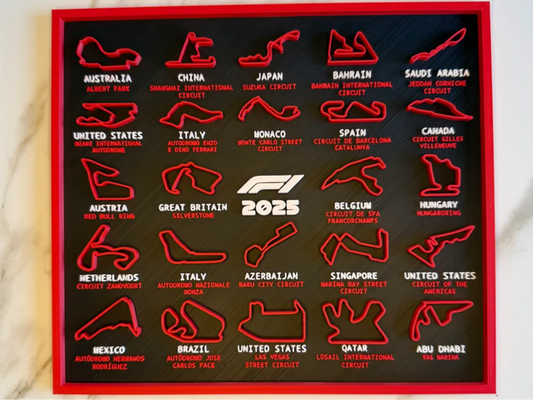 2025 Formula 1 Wall Calendar – Official Race Schedule