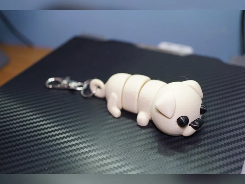 Cute Flexi Dog-Pug-(Keychain)